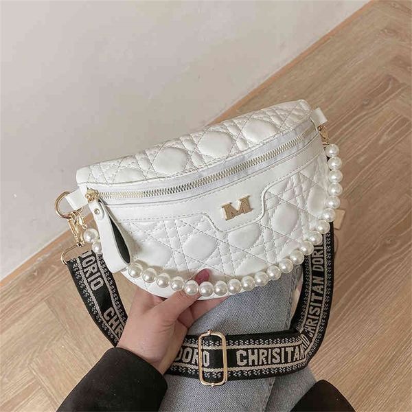 

red tide fashion pearl chain wide belt rhombic embroidered thread single messenger bouncing 80% off purse sales