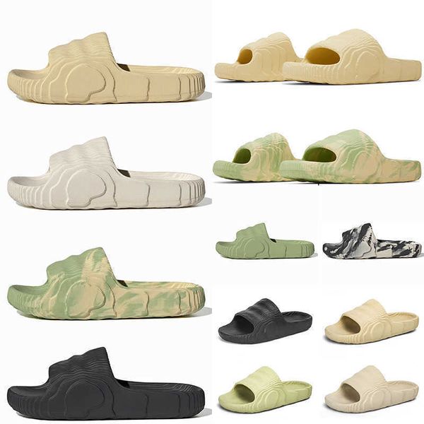 

outdoor platform designer slippers shoes for women mens adilette 22 slides magic lime desert sand onyx bone black grey glow green resin