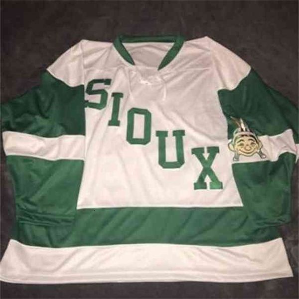 Ceuf 1959 Retro und North Dakota Fighting Sioux Hockey Jersey Emlempose Litched Настройка любого номера и имени Джерси