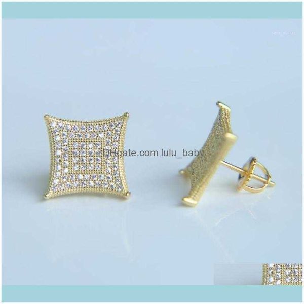 

stud jewelrystud hip hop men sier color screwback earring shining cz cubic zirconia square earrings screw back women bling trendy jewelry1 d, Golden;silver
