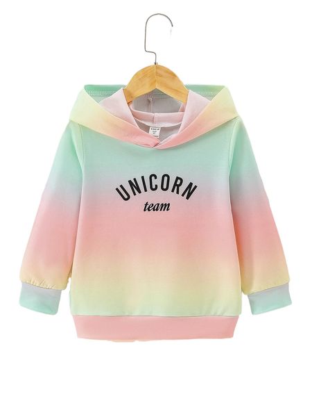 

toddler girls letter graphic ombre hoodie p0gw#, Black;white