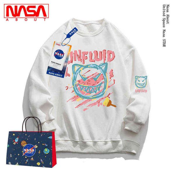 

hoodies sweatshirts designer hoodie nasa co branded long sleeve pullover round neck men's spring and autumn fashion hip hop graffiti pr, Black