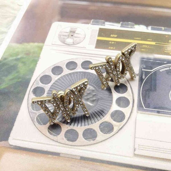 

2022 factory wholesale new di home personalized sense full of diamonds simple earrings women, Golden