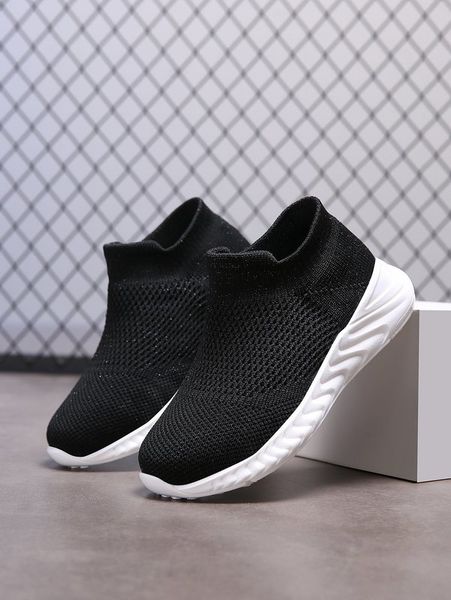 

boys minimalist slip-on running shoes she, Black