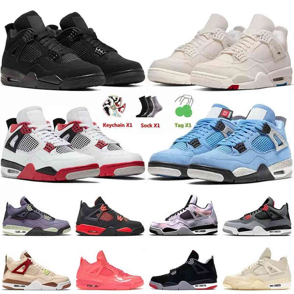 

jordam with box 2022 mens basketball shoes black cat 4 4s iv canvas university blue infrared red thunder fire sail men women
