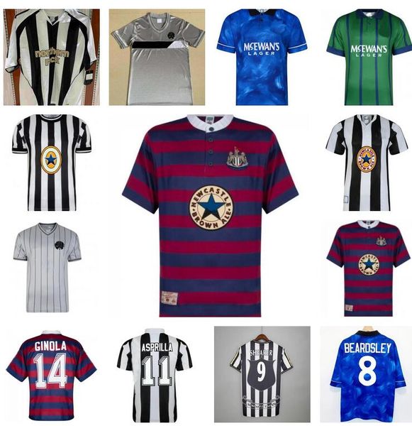 

newcastl e retro soccer jerseys 21 22 wilson 1984 1986 1988 1994 1995 96 97 98 99 2005 2006 magpies batty asprilla barnes shearer united cla, Black;yellow