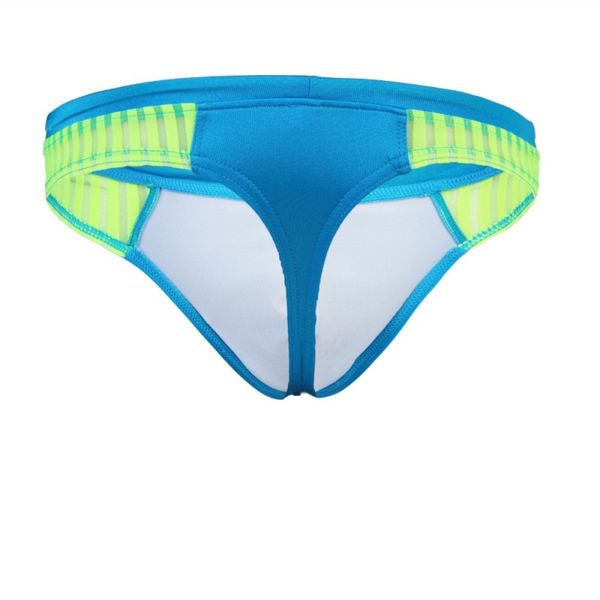

men's swimwear mesh patchwork beach board swimsuit swimming thongs blue #1014dk