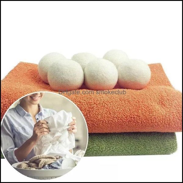 Riutilizzabile Naturale Biologica Lavanderia Tessuto Ammorbidente Palla Premium Ball Asciugatrice Balls 6CM DH8868 Consegna a goccia 2021 Altri prodotti Abbigliamento Racks H