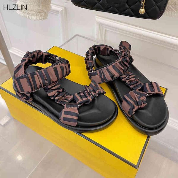 

sandals women's flat leather shoes open-ended designer shoes with buckle and hook belt sandals, Black