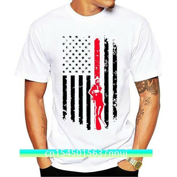 Футболка с американским флагом, мужская забавная рубашка с флагом аквалангиста I GO DOWN, топы с аквалангом, футболки для взрослых, полосатая футболка в стиле ретро, футболки для отца 220702