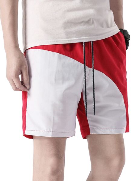 

men two tone drawstring waist shorts g2as#, White;black