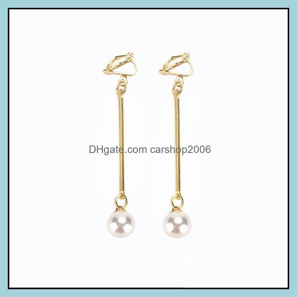 

ear cuff earrings jewelry korea style fashion earring non piercing female models long imitation pearl no hole women earrin dheru, Silver
