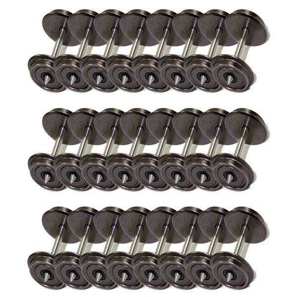 24pcs ho escala 1 87 36 Metal DC Wheels para modelos de modelagem ferroviária C8724 220715