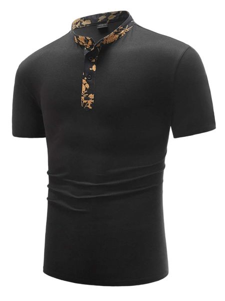 

men floral print polo shirt p6pu#, White;black