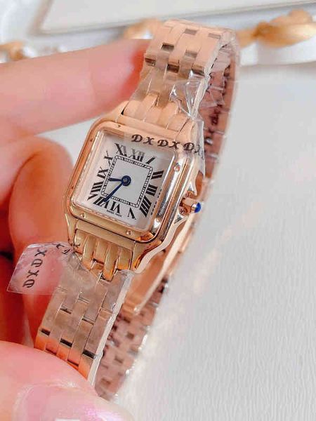 

watch panthere luxury designer women's classic square swiss quartz simple fashion leopard blue needle watch, Slivery;golden