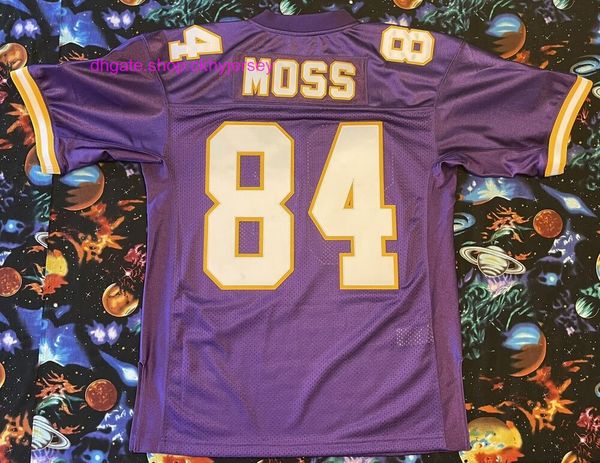 

ness & authentic mitchell randy moss football jersey mens kids stitched throwback jerseys, Black