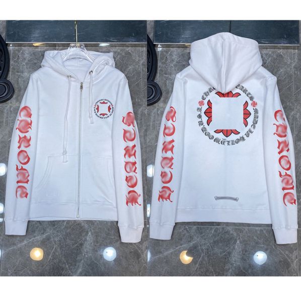 

brand men's luxury jackets zipper men hoodies designer horseshoe cross fashion print ch sweatshirts women loose coat casual pullover h, Black;brown