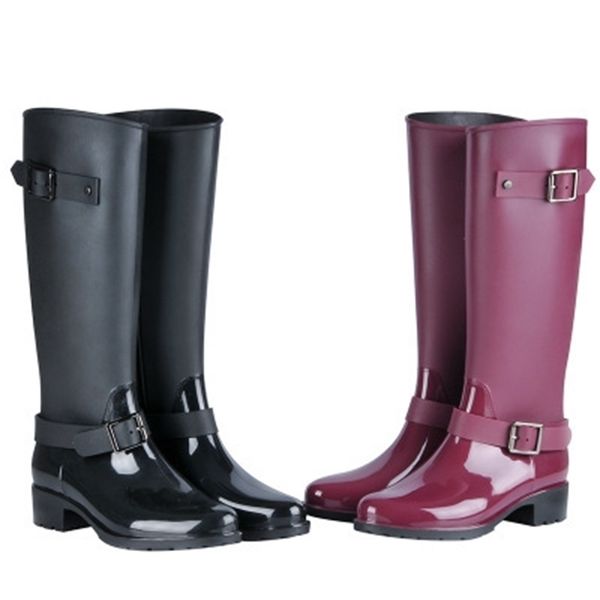 

new fashion women shoes punk style heel riding boots zipper shoes knight tall boots women rain boots large size 40 y200115, Black