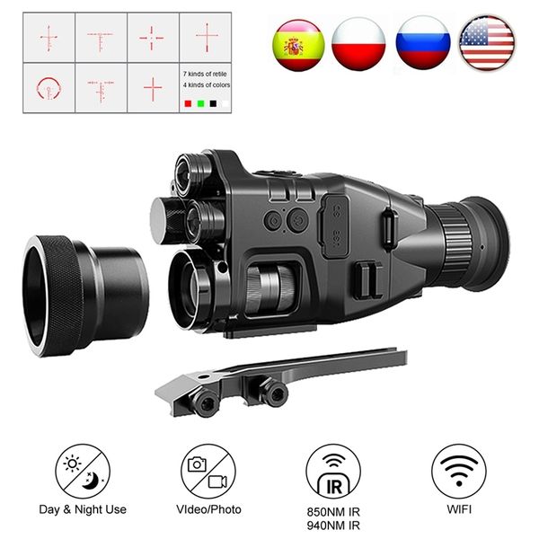 

henbaker cy789 infrared night vision scope 940nm digital night vision monocular device with wifi app 1080p hd 24x nv optical 220420