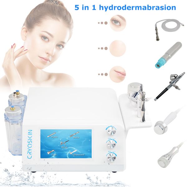 5 in 1 Hydraabrasion Aqua Clean Skin Curf Skin Valuum Face Cleaning Microdermoabrasion Oxygen get Machine