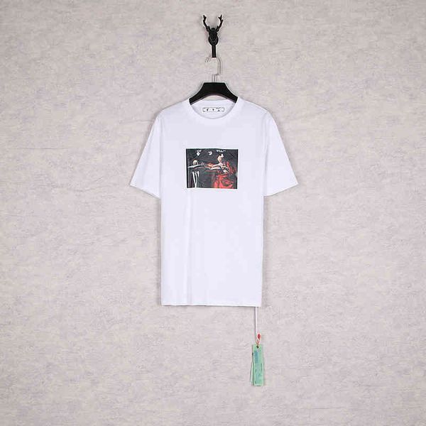 

factory direct sales new trend men's short sleeve wholesale off now white summer print series, White;black