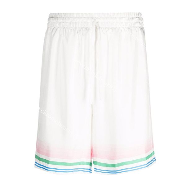 

casablanca tennis triangle print gradient silk shorts capris hawaiian casual men and women loose pants, White;black