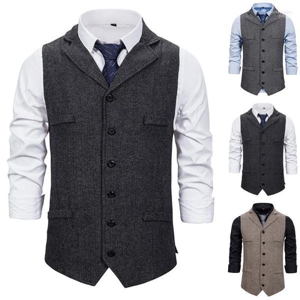 Gilet da uomo Giacche da uomo formali semplici slim fit con bottoni senza maniche Top Giacca Blazer Gilet Patchwork Gilet Phin22