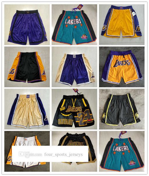 

los angeles''lakers''men retro basketball shorts pocket red black size s-2xl