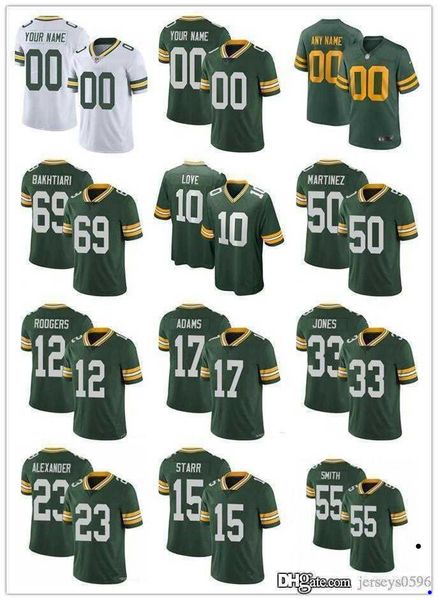 

7 quay walker 95 devonte wyatt custom green bay''packers''jersey 12 aaron rodgers 23 jaire alexander 32 rasul douglas fo, Black;red