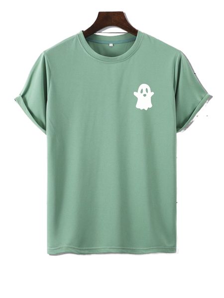 

men ghost print tee h5ic#, White;black