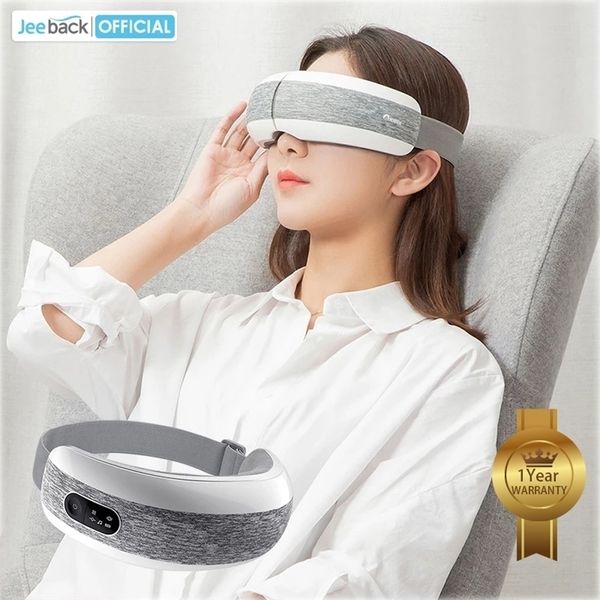 JEEBACK XGEEK ELEY MASSAGER E6 Máscara ocular Música Música Pressão Magnética Bluetooth Aquecimento Vibração Massagem Relax Glasses Presente 220514