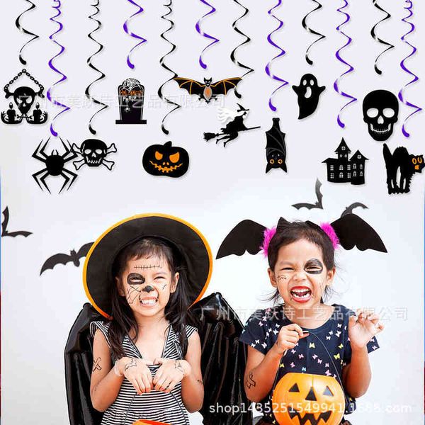 

factory outlet 2022 new halloween flag pulling paper spiral decorations party 6igl