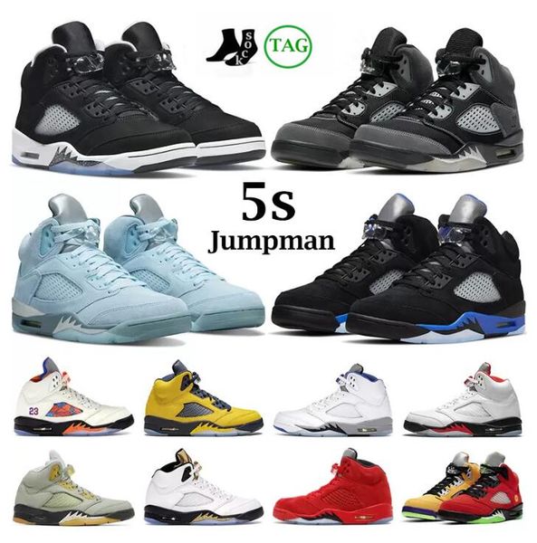 

shoes for basketball men 5s 5 jumpman concord green bean racer blue raging red what the stealth 2.0 shattered backboard moonlight mens sport, Black