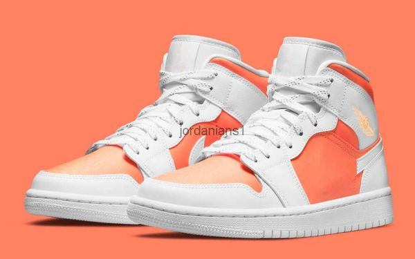 

jumpman 1 mid se bright citrus basketball shoes color brightcitrus white grade school gs sneakers with original box accessories fast