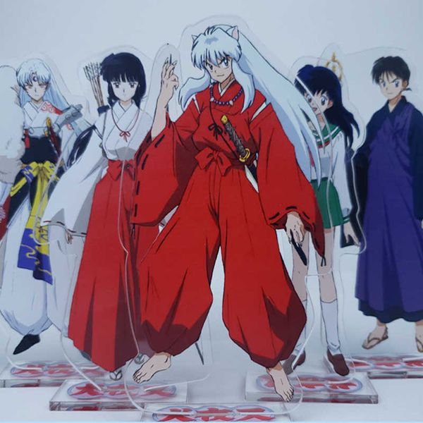 

huiya01 anime inuyasha acrylic stand model doll toys moneca miroku sango kikyou sesshoumaru action figure pendant toy 15cm gifts q0722
