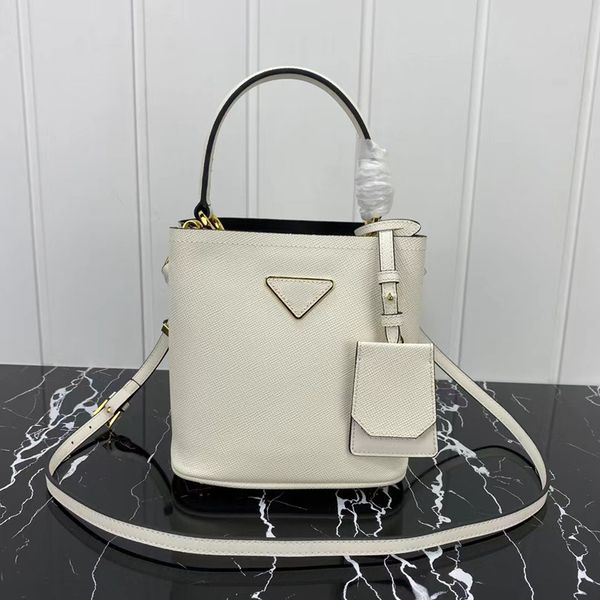 

7a new r female bucket bag crossbody portable leather triangle cross pattern a217 mini size luxury classic fashion retro wild original whole