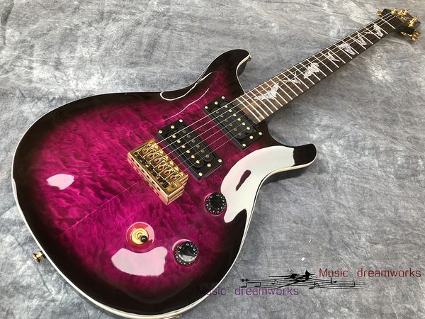 

prs electric guitar,rosewood body, quilted maple bat inlaid fingerboard