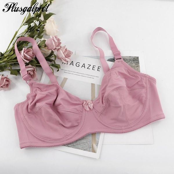 

womens solid color bra full coverage non padded firm support control underwired plus size 36-52 d dd ddd e f, Red;black