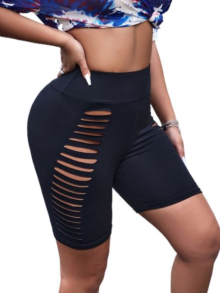 

cut out front biker shorts t414#, White;black