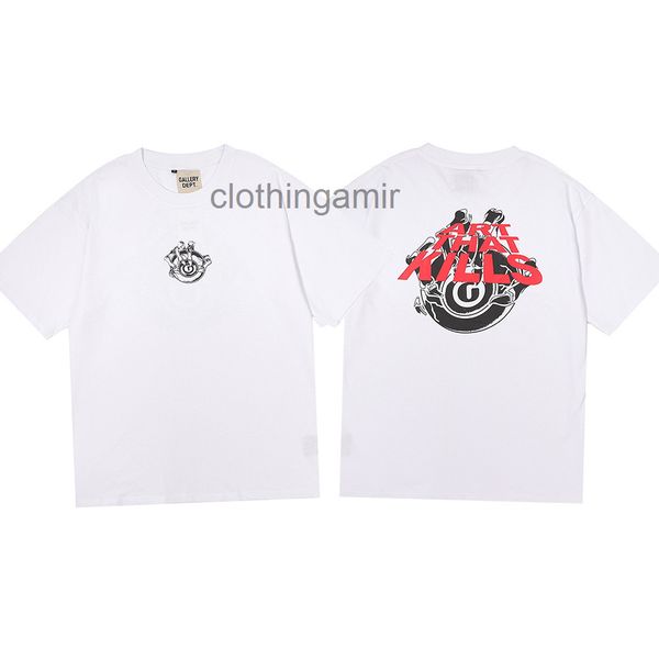 

designer t shirts 2022 gallerydept mens fashion printed hip hop couple loose casual round neck short sleeve t-shirt, White;black