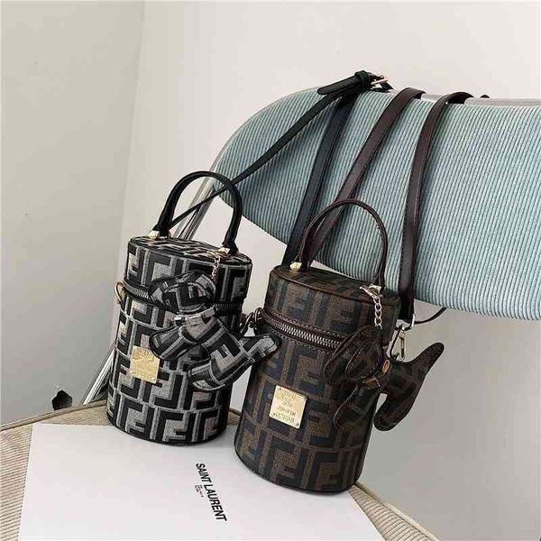 

summer printed single shoulder bag popular cylinder tide small bucket bag