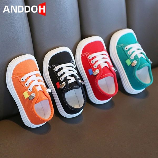 

size 21-32 boys girls casual sports canvas shoes children fashion light soft bottom running sneaker kids wear-resistant footwear 220511, Black;red