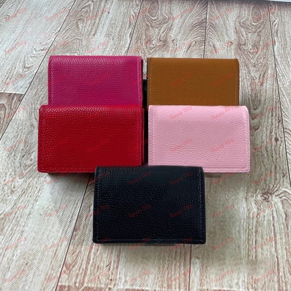 

designer wallet luxury fashion folding flap wallets men's short wallets women's purse embossed flower card holder small and conven, Red;black