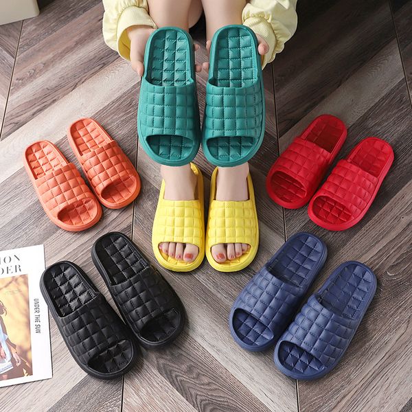 

women indoor home shoe slippers summer soft comfortable non-slip flip flops bath slippers couple family flat shoes l sandals, Blue;gray