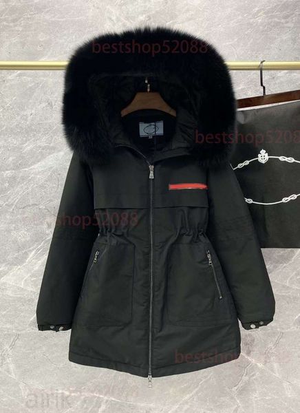 

designer down & parkas jacket autumn and women winter coats new style 90% white goose with big silver fur, Black