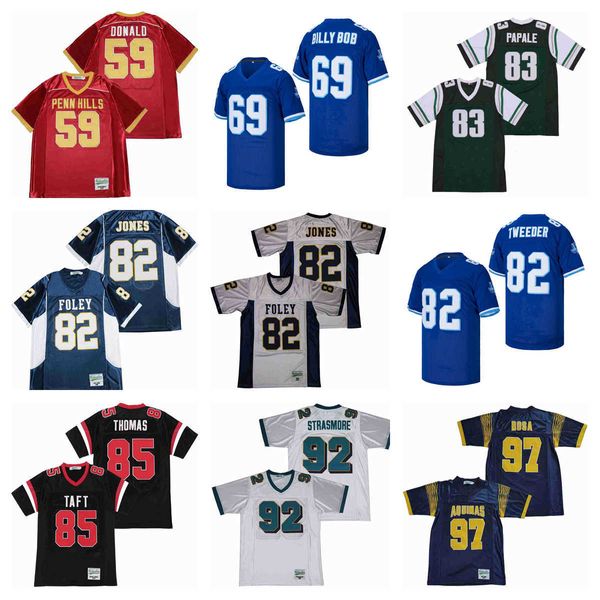 Filmversion American-Football-Trikots 59 Aaron Donald 69 Billy Bob 82 Julio Jones Tweeder 83 Vince Papale 85 Michael Thomas 92 Strasmore Nick Bosa Wutang Herrentrikot