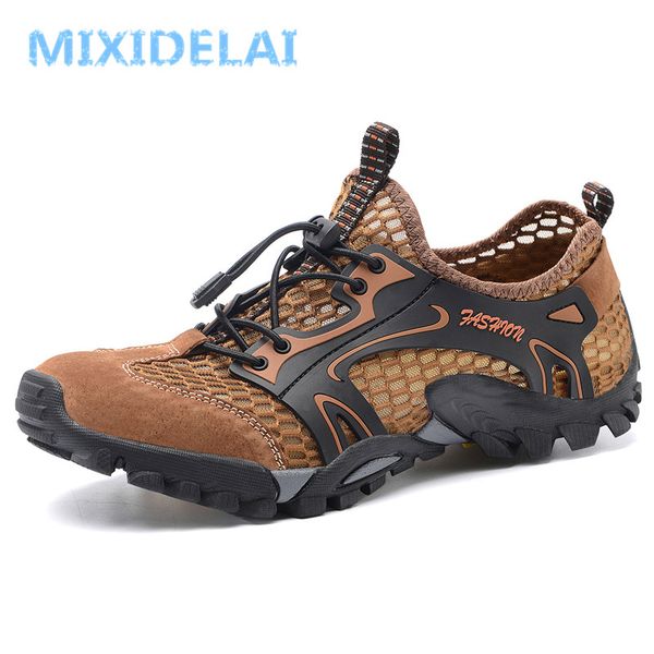 

2022 summer spring big size men shoes casual mesh artificial leather patchwork breathable outdoor male sneakers walking footwear, Black