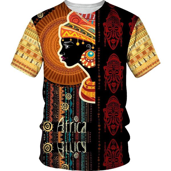 Мужские футболки африканского мужского винтажного стиля 3D Printed Одежда Дасики Мода Харадзюку красочная О-образная обмотка
