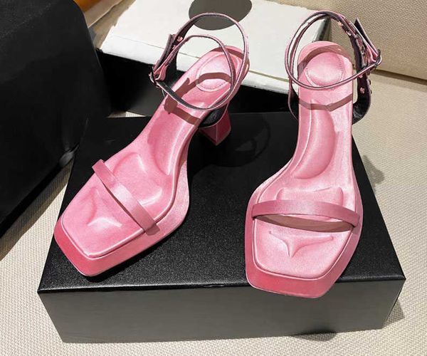 

classic luxury designer sandals women's fashion high heel silk ankle wedding dress shoes 35-43, Black