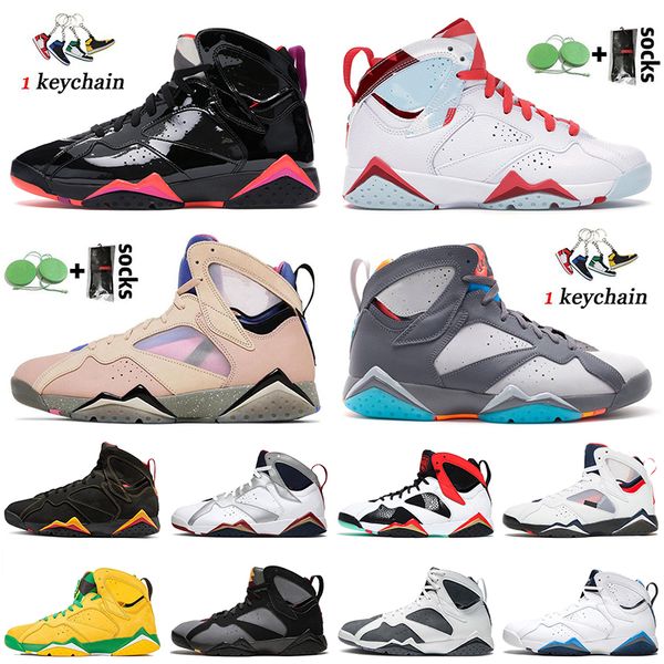 

women mens jumpman 7 7s basketball shoes 2022 citrus black patent sapphire oregon ducks barcelona days white green french blue trainers snea